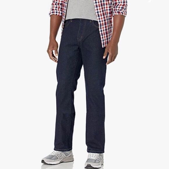 NWT Amazon Essentials Men’s Slim Fit Bootcut Blue Dark Wash Jeans Size 40x30 - Picture 2 of 10